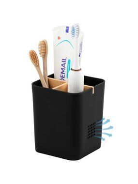 Electric Toothbrush Holder 3 Slots Tooth Brushing Holder with Bamboo Dividers
